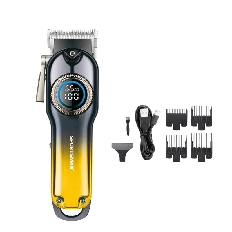 SPORTSMAN Professional Electric Hair Clipper LCD Display 1500mAh USB Rechargeable Salon Electric Hair Trimmer (image for) SPORTSMAN Professional Electric Hair Clipper LCD Display 1500mAh USB Rechargeable Salon Electric Hair Trimmer
